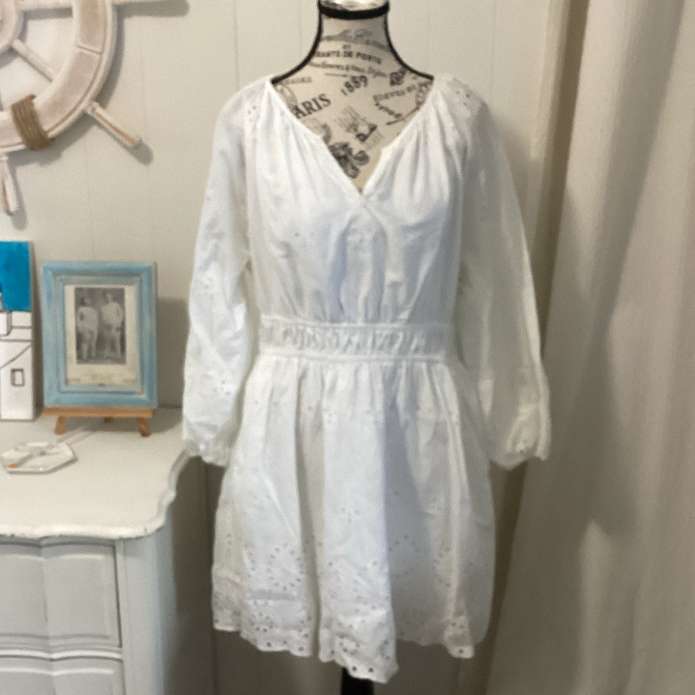Universal Thread Ivory Eyelet Long Sleeve Dress